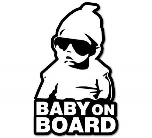Nálepka na sklo auta Baby on board - bílá